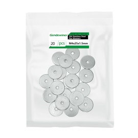 Gendewiner M4 Washers (20 Pack) M4 x 25x1.5mm Large OD Plain Wide Metal Round Flat Spacer Repair Washer 304 Stainless Steel Washers(20 Pack) For Screws Bolt