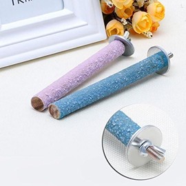 1Pc Bird Perch Stand Toy Wood Parrot Perch Stand Grinding Claw Sticks Sanded Surface Cage Toy for Parakeets Finches Parakeet Toys Birdcage Accessories (Color Random)
