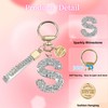 White Rhinestone Initial Letter keychain for women cute bling car