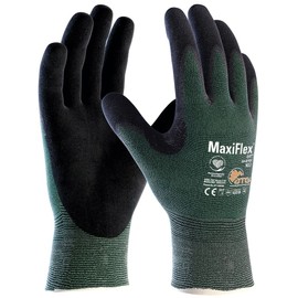 ATG 34-8743/08 Safety and Work Wear Gloves, Green/Black, Size 8/M