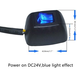 Taiss 60 cm Paste Type Switch 12 V Car Pressure Switch On/Off Car Rocker Switch 12 V Illuminated SPST DC12 V/24 V for Car Boat Marine Truck RV (with LED Blue Light) FH016