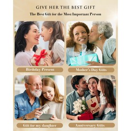 CREENCIA Mom Gifts Sterling Silver Necklaces for Women, Jewelry Rose Gold, Birthday Mothers Day Gifts, Daughter Necklace, Mom Heart Jewel, Christmas Gifts for Grandma Wife Girlfriend Women Her, 18K Gold Plated, Emerald