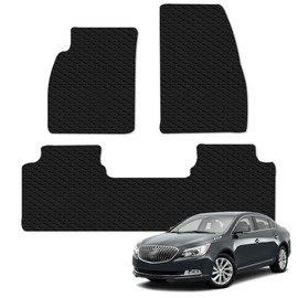 TLAPS 7422444217203 Compatible with 2010-2016 Buick Lacrosse Black Rubber All Weather Honeycomb Hex Floor Mats 3 Pieces