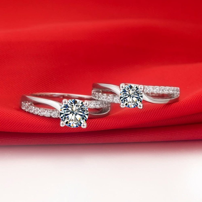 [THREE MAN] Engagement Ring 4 Prong NSCD Diamond Ring for