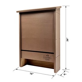 Outer Trails Extra Large Bat House, 3 Chambers, Brown, Holds Up to 200 Bats, Easy Install Hardware Included