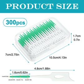 SEFIRST 300 Stück Interdentalbürsten, Zahnzwischenraumbürsten, Zahnseide Stick, zahnzwischenraumreiniger, Tragbarer Dual-Use Dentalbürsten mit Box, für Zahnreinigung Zwischenräume (Grün)