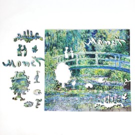 FoxSmartBox Wooden Jigsaw Puzzle for Adults by FoxSmartBox -210 pcs- Water Lilies and Bridge
