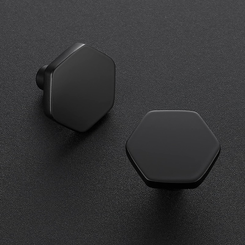 Home Expert Black Cabinet Knobs 15 Pack Solid Kitchen Cabinet