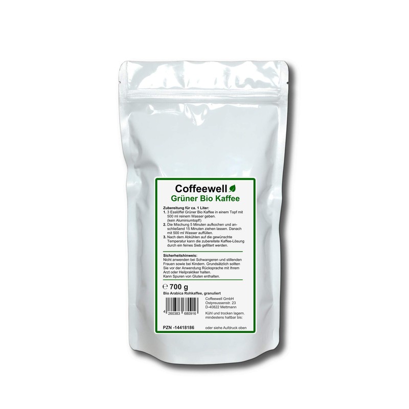 Coffeewell Grüner Bio Kaffee - Detox Organic Green Coffee 700g