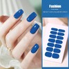 SILPECWEE 8 Sheets Nail Stickers Full Nail Wraps (Blue Solid