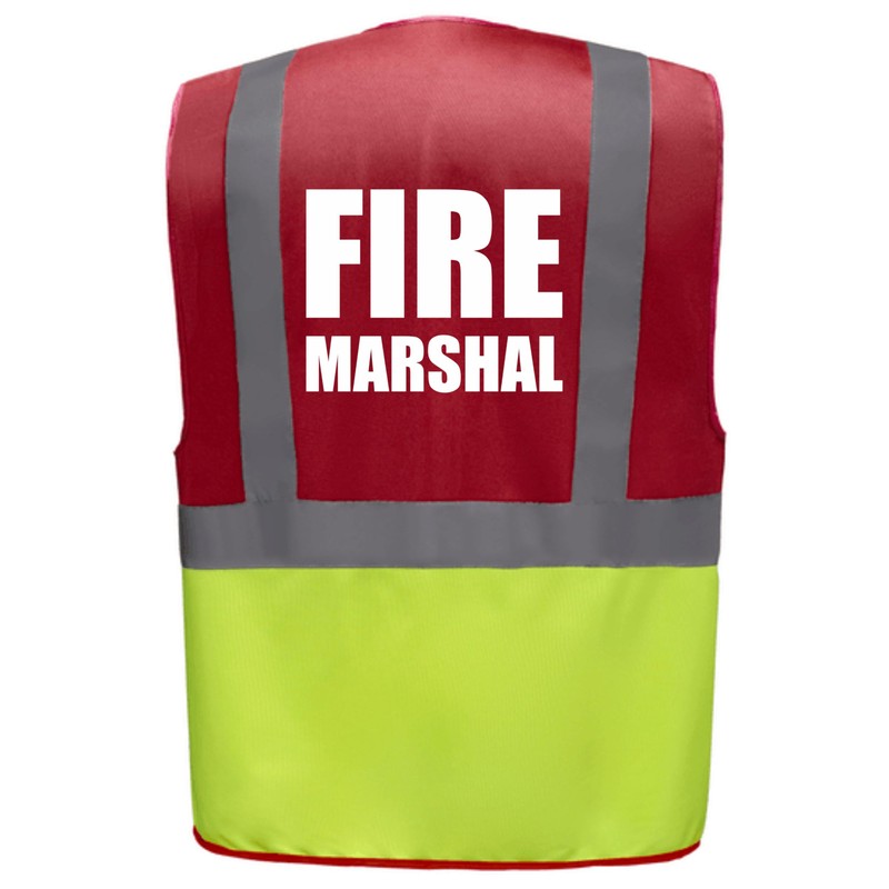 Brook Hi Vis UK Big Logo Fire Marshal Red/Yellow Zipped
