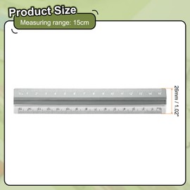 HARFINGTON Straight Ruler 15cm Metric Plastic Aluminum Alloy Protractor Ruler Geometric Measure Tool for Architect Artist Office, Gray