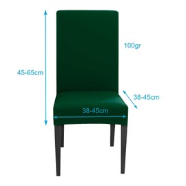 INTIRILIFE 1 x Elastic Chair Cover in Green with 38-45 cm Seat and 45-65 cm Backrest Height - For Parties, Weddings, Hotels or Home in the Dining Room