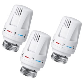 Swetup Trv Thermostatic Radiator Valve, Thermostatic Valves Head Only, Radiator Thermostat Head M30 x 1.5, Standard Radiator Valves Replacement Head for Home Office, White, 3PCS