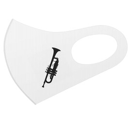 Design Mask, Set of 2, Polyester, Washable, Cloth Mask, Unisex, One Point Trumpet, Musical Instrument Silhouette