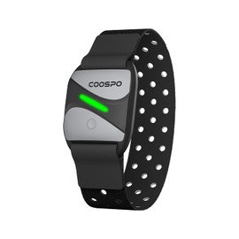 COOSPO HW807 Heart Rate Monitor Armband Heart Rate Sensor Optical Heart Rate Monitor Bluetooth & ANT+ Support IP67 Waterproof Heart Rate Zone LED Indicator Light for Strava Zwift Wahoo