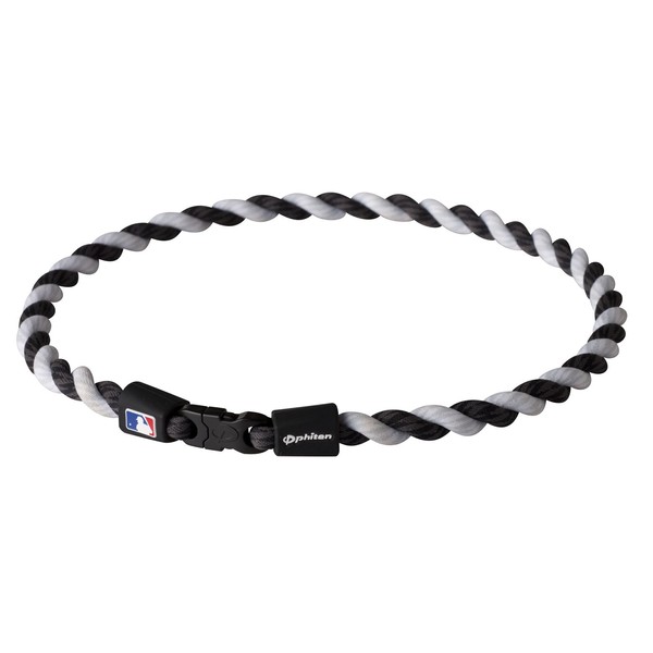 Phiten MLB Tornado Necklace, Tornado Necklace, Black/White, 18 inches (45 cm), 0212TG534052