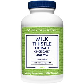 The Vitamin Shoppe Milk Thistle 300 MG - Liver Health Support, Detoxification & Antioxidant Protection (200 Capsules)