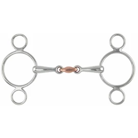 Shires Equestrian Two Ring Copper Lozenge Gag Bit 6" Steel