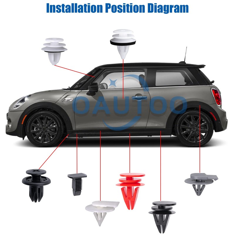 OAUTOO 130pcs Auto Body Interior and Exterior Retainer Fastener Clip