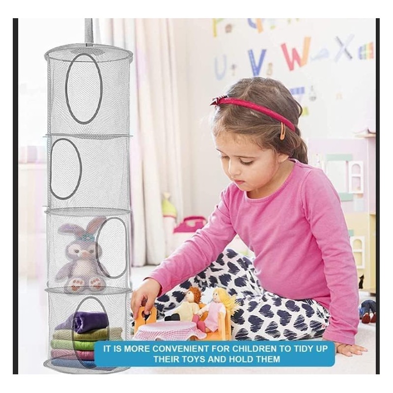 Linyongc Mesh Hanging Storage Space Saver Bag, 1Pc Foldable Hanging