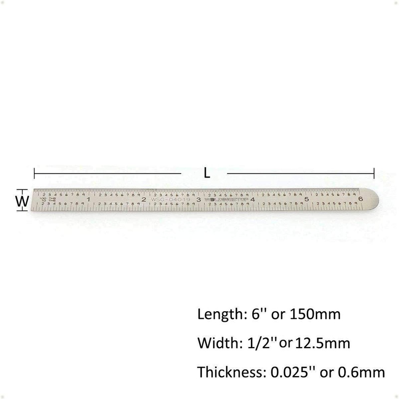6 in Machinist Ruler Scale 5R 10ths 1/100 1/32 1/64