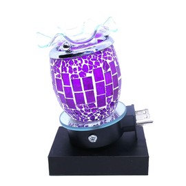Crystal Clear Purple Contemporary Glass Design Plug-in Aroma Warmer and Night Light for Oils and Gel Melts…