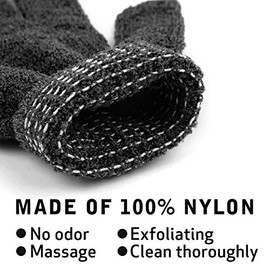 6 pares de guantes exfoliantes – Guantes de lavado negro premium para baño o ducha – Accesorios de exfoliación de spa de lujo para masaje de spa de be