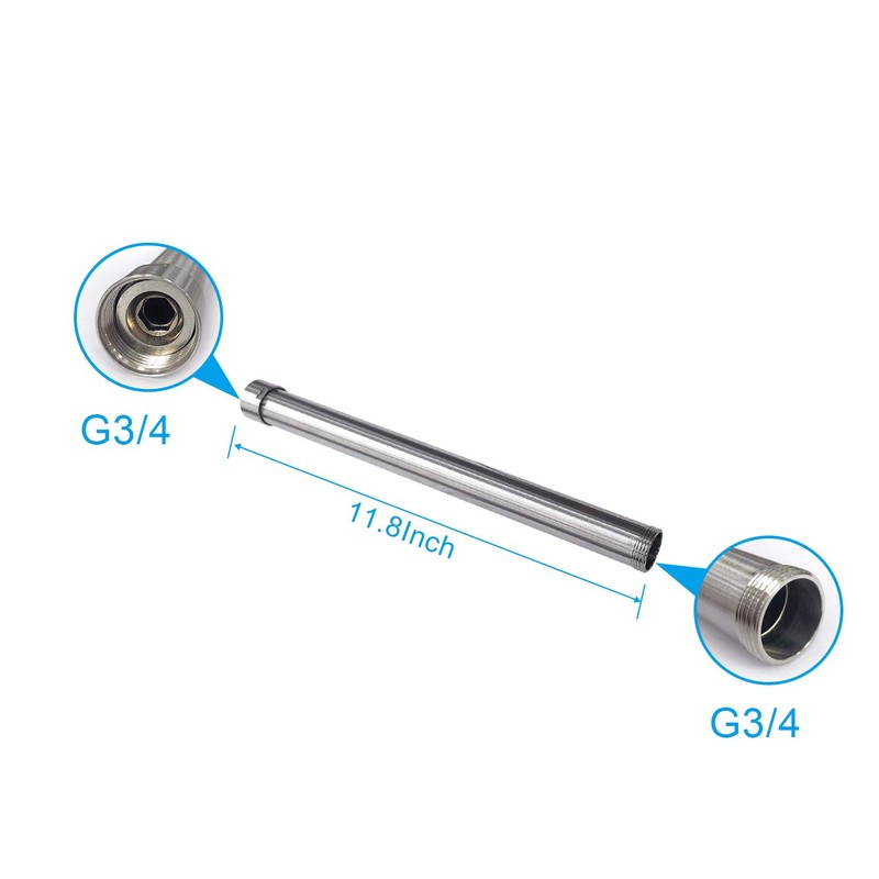 12 Inch 304 Shower Faucet Extension Pipe Tube Bar Only