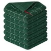 Artoid Mode Checkered Designed Cotton Green Terry Kitchen Dish Cloths,