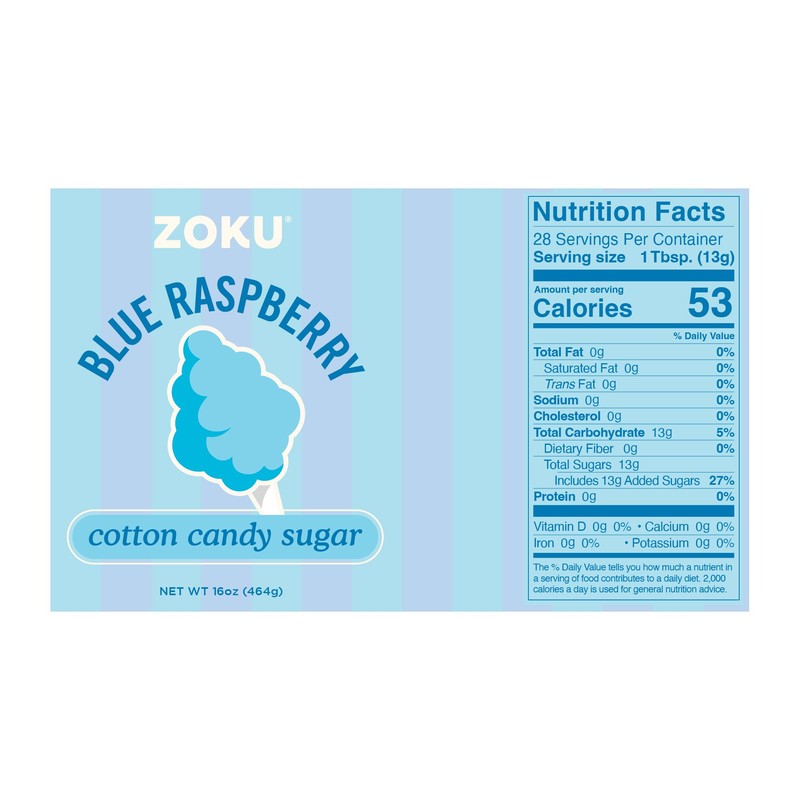 ZOKU Cotton Candy Sugar Set, Includes 16 oz. Blue Raspberry