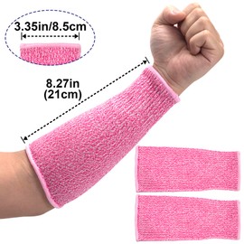ANCIRS 21cm Cut Resistant Sleeves for Arm Protection, Dog Bite Safety Arm Sleeves, Gardening Sleeves for Thin Skin and Sun Exposure, Protective Forearm Covers for Kitchen (Pink, 1 Pair)
