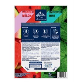 Glade PlugIns Scented Oil 2 Warmer plus 6 Refills, Wonder Melon and Empower Mint
