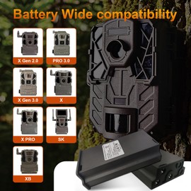 cokxiore 6000mAh Hunting Camera Rechargeable Battery, Trail Camera Lithium Battery Compatible with Reveal Hunting Camera X Gen 2.0, X Gen 3.0, X, X Pro, Pro 3.0, XB, SK, with USB-C Charging Cable