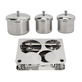 Stainless Steel Nail Powder Holder Thickening Sturdy Dustproof Smooth Surface Nail Art Equipment Cup with Lids