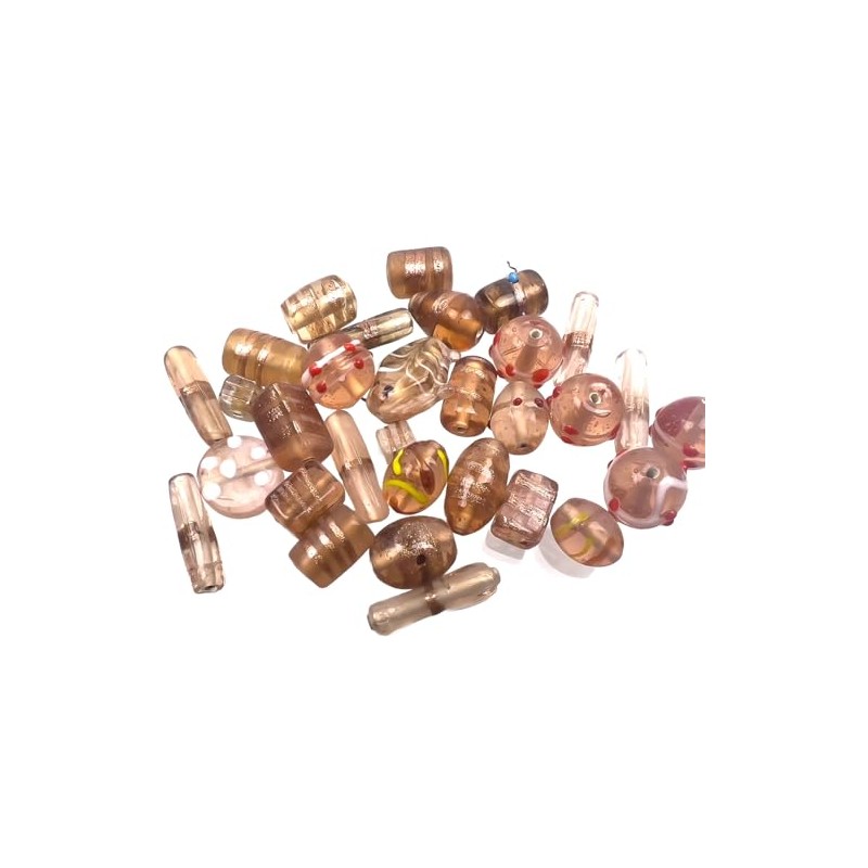 Glass Beads Mix, 60 g, Approx. 20 Beads, Various Shapes