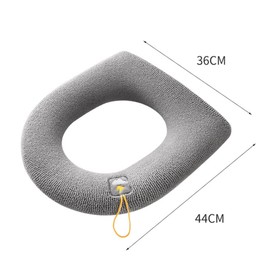 XUBX 5 Pieces Toilet Seat Cover Cushion Pads, Soft & Thicker Stretchable Toilet Cover with Handle, Bathroom Warmer Toilet Seat Pads, Cozy Breathable Reusable Toilet Seat Cushion Fits Oval Toilet Seats