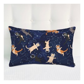 Siwehtu Space Cats Pillow Case Cushion Cover, Rectangle Decorative Throw Pillow Cases for Sofa Space Cats Constellations Colourful Lumbar Pillow Case Covers for Home Couch Polyester 20x30 Inches