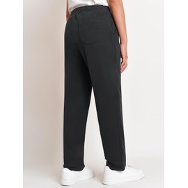 Weintee Women's Petite Sweatpants Jogging Pants with Pockets L Black