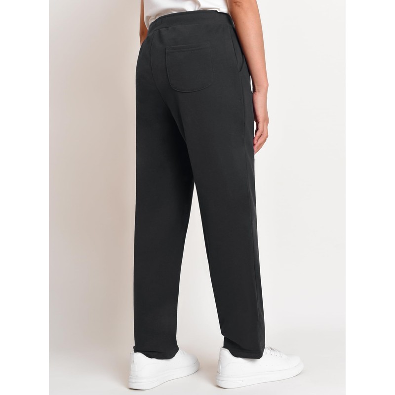 Weintee Women's Petite Sweatpants Jogging Pants with Pockets L Black