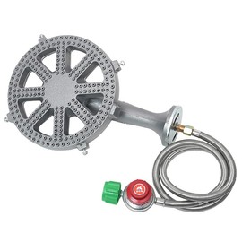 COOKAMP Cast Iron Propane Burner Head with Brass Fitting Orifice (SH16RH - DIY Burner & Regulator)