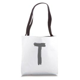 Creative Bold Dark Grey Letter T - Alphabet - Marker Design Tote Bag
