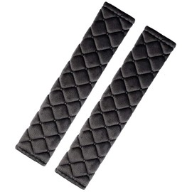 Tadipri Pack of 2 Seat Belt Pads, Car Seat Belt Pads, 25 cm Black Seat Belt Padding for Children and Adults, Padding Belt Protector for Travel, More Comfort on Travel