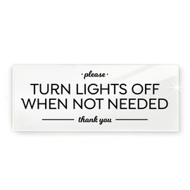 Reilly Originals 2x5 Inch Turn Lights Off Sign ~ Ready to Stick ~ Premium, Durable