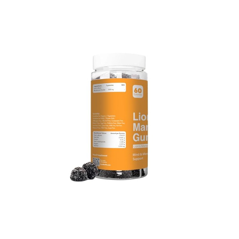 SynBio Lion’s Mane Gummies | 1000mg Lion’s Mane Mushroom Extract