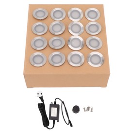 ViaGasaFamido Pack of 16 LED Deck Light Kit 10 W 2800 to 3200 K Warm White IP67 Waterproof LED Recessed Light for Home Garage Office Decor 90 V to 265 V