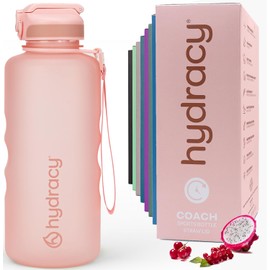 Hydracy 2L Large Water Bottle, Shatterproof, BPA Free Tritan Plastic, Leakproof, Zero Condensation, With Detachable Carry Strap, Spillproof Lid, Convenient Silicon Spout, Ideal for Gym, Yoga