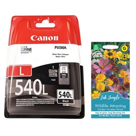 Canon PG540L Black Ink Cartridge For Canon PIXMA MG2150 MG2250 MG3150 MG3250 MG3255 MG3550 MG3650 MG4150 MG4250 MX375 MX395 MX435 MX475 MX515 MX525 MX535 MX455 TS5150 TS5151 Printer & Flower Pack
