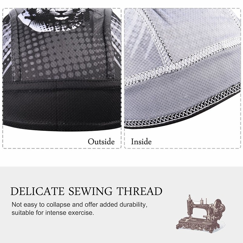 Sweat Wicking Beanie Skull Cap Adjustable Cycling Hat Wrap Dew