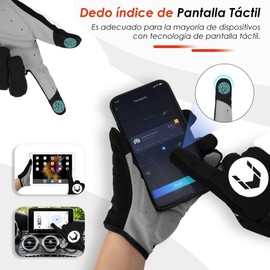 WULITHADA Guantes de Ciclismo Hombre con Soporte para Celular Moto/Bicicleta, Almohadillas de Dedos completos, Transpirables, Ligeros (para BMX, Fitness, Escalada) (Negro, M)
